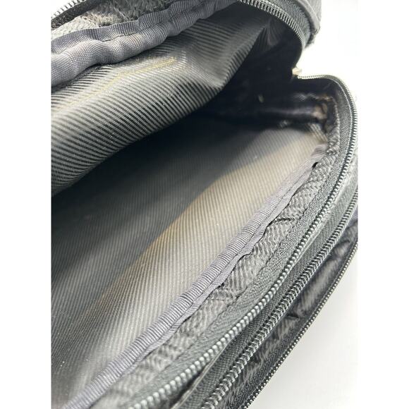 Vintage‎ Patch Leather Women Medium Black Crossbody Lined Sectional Shoulder Bag - Picture 7 of 11